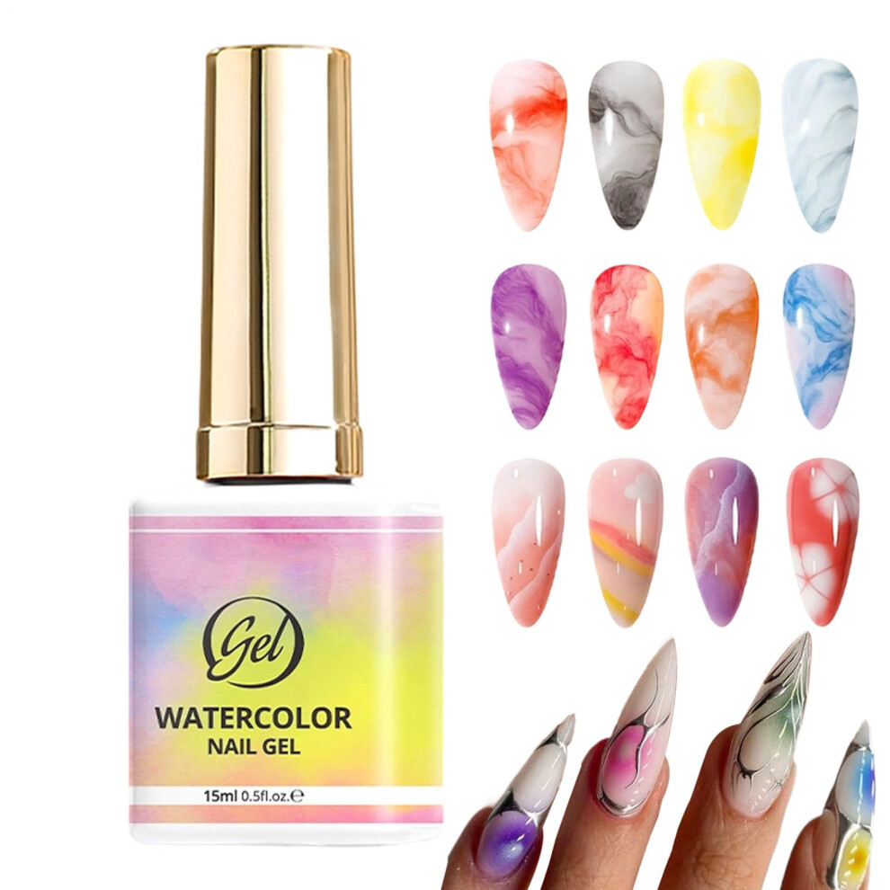 Gel Nail Polish 15ml Marble Effect Quick Dry Gradient Nail Gel for Salon Cloud Nail Art