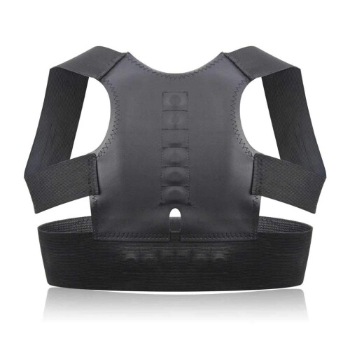 Magnetic Posture Corrector Back Brace with Adjustable Shoulder Straps for Upper Back Support Medium D