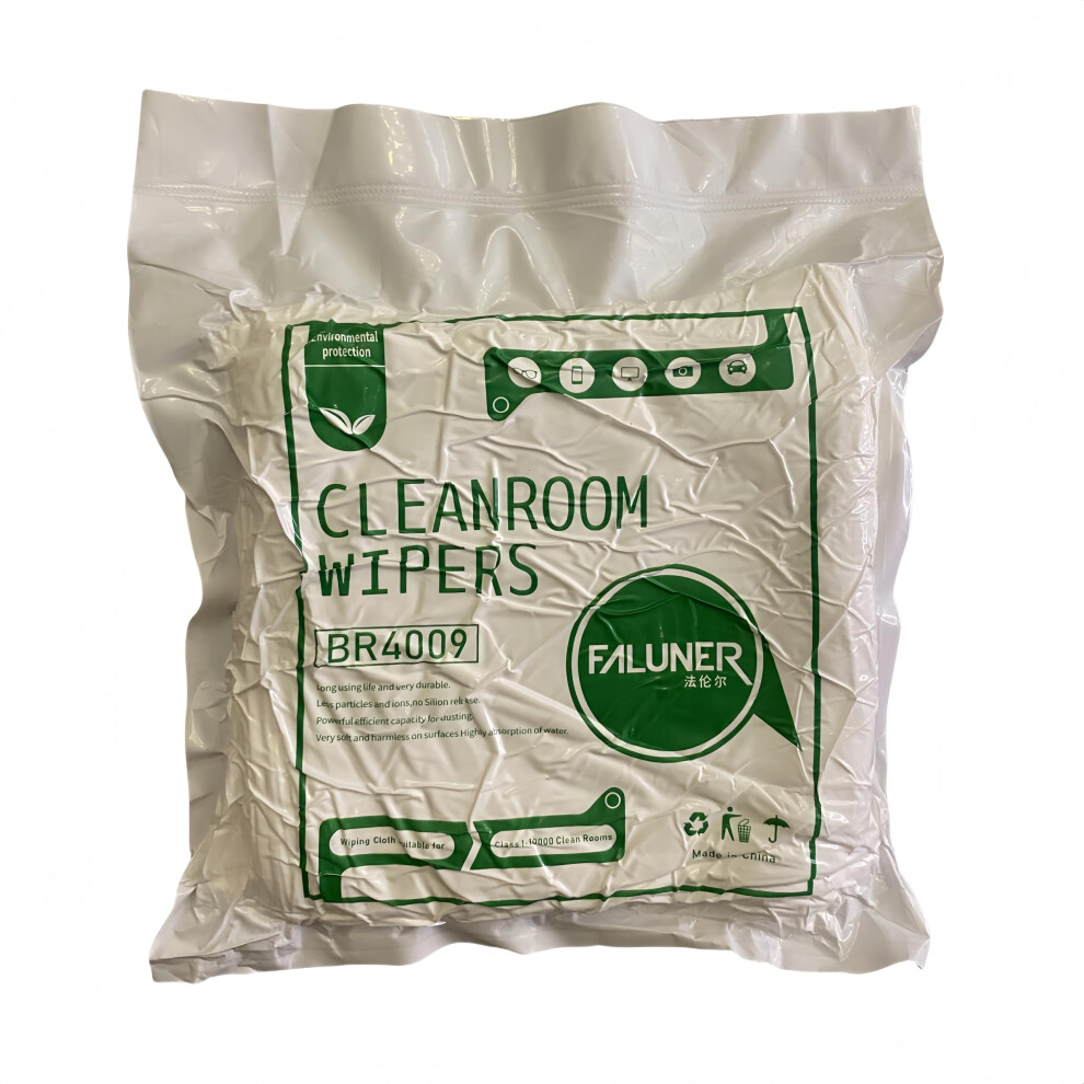 Cleanroom Wipes 6X6 Inch 100Pcs 100% Polyester Lint Double Knit Laser Sealed Class 100 For Electronics Lab 9330225706748