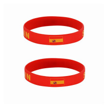 2pcs Spanish Flag Silicone Bracelet Set for Men and Women Spain Rubber Wristbands for Sports Games
