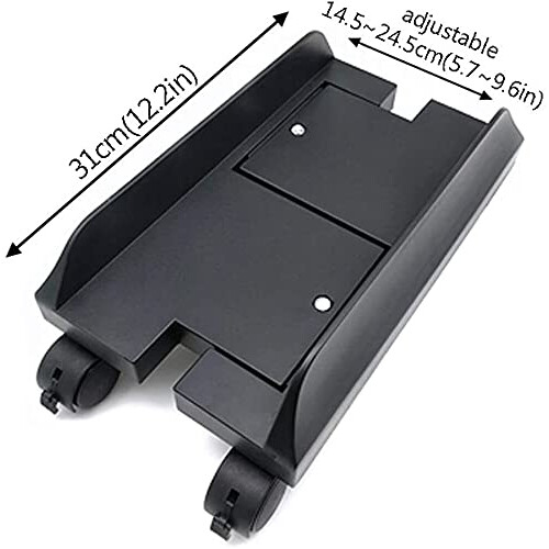 CPU Tower Stand with Wheels, Adjustable PC Tower Holder, Ventilated Design for Better Airflow and Stability 1