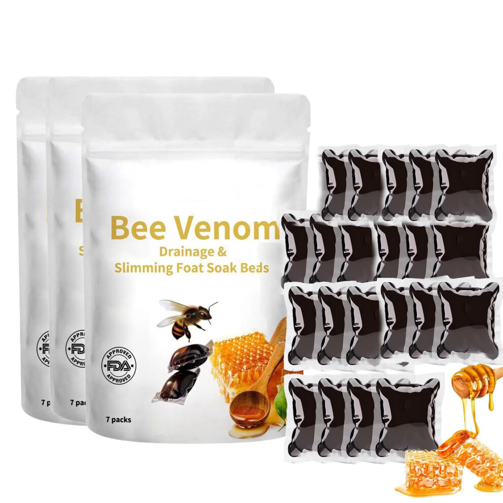 Bee Venom Foot Soak Beads 3 Pack, Herbal Detox Foot Soak for Lymphatic Drainage and Relaxing Spa