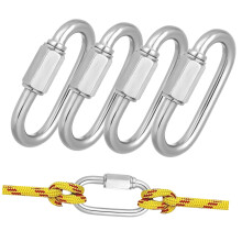 10Pack M5 Heavy Duty Stainless Steel Locking Carabiner Clips for Camping Hiking and Keychains