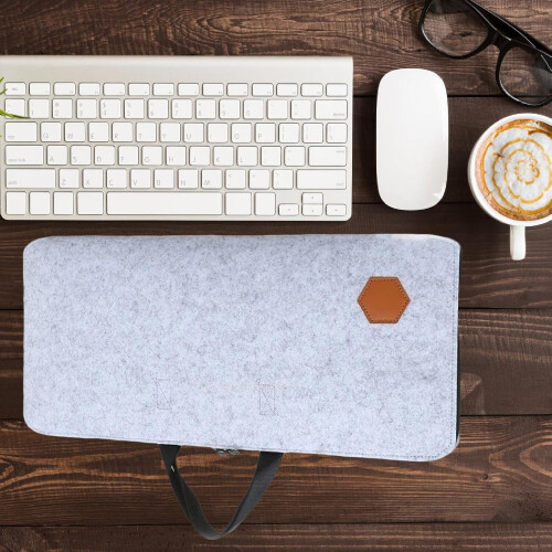 Storage bag for PC keyboards, 87key keyboard case with handle, versatile for mobile office use, portable protective case, light gray 1