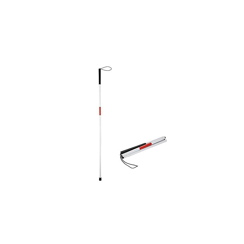 Folding Walking Stick for Blind Seniors, Adjustable Aluminium Cane with Ergonomic Grip and SlipâResistant Tip