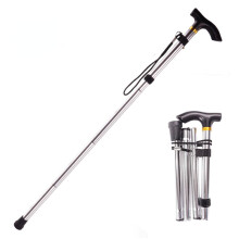 Folding Walking Cane for Elderly, Adjustable Aluminum Telescopic Stick with Ergonomic Grip and AntiSlip Tip