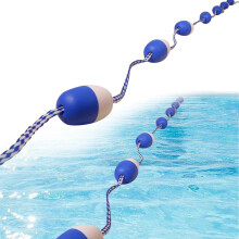 Pool Lane Divider Rope with Hooks, Floating UV Resistant Markers for Clear Lane Marking, 1m