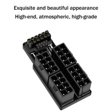 4X8Pin 40 Series Card ATX3.0 12VHPWR 12+4P 600W 180 Degree Power Converter for 4080 4090 Card Silver