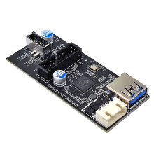 Intestazione da 19 Pin un Tipo e + Scheda Madre da 19 Pin Splitter da 1 un 2 Hub USB 3.0 Adattatore USB Connettore Connettore USB da 19 Pin (A)