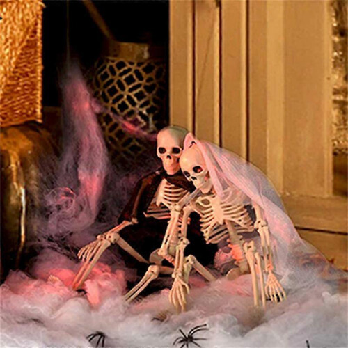 2 Skeleton Full Life Size Poseable Human Halloween Party Prop Haunted House Decor 2