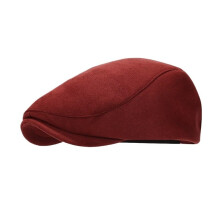 Women's Vintage Wine Red Suede Duckbill Hat Breathable Fabric Retro Japanese Style Adjustable Fit