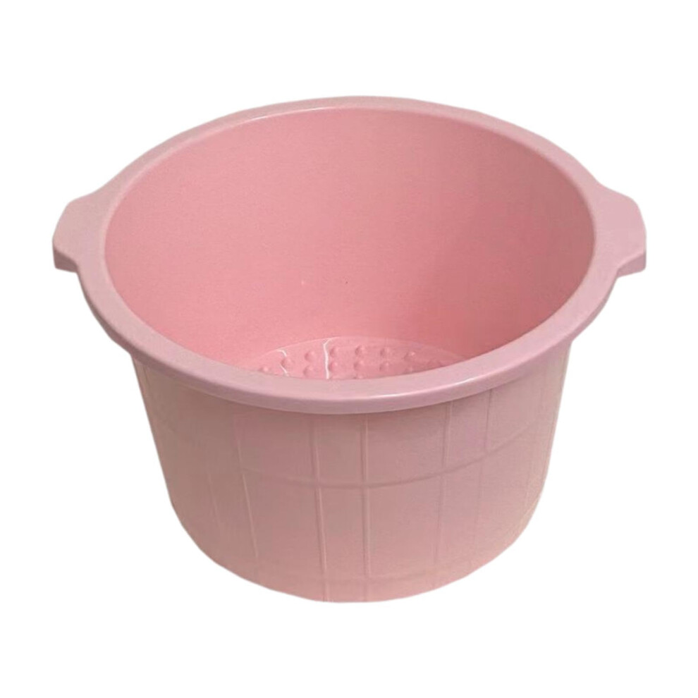 Pink Foot Bath Tub With Gentle Massage Bottom, Large Pp Foot Soak Basin For Home Spa Relaxation