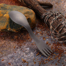 Camping Spork 2 in 1 Lightweight Corrosion Resistant Spoon Fork Combo for Hiking and Travel