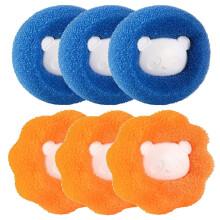 6PCS Laundry Hair Remover Balls Pet Hair Remover for Washing Machine Reusable AntiWinding Dryer Balls 3 Blue 3 Orange