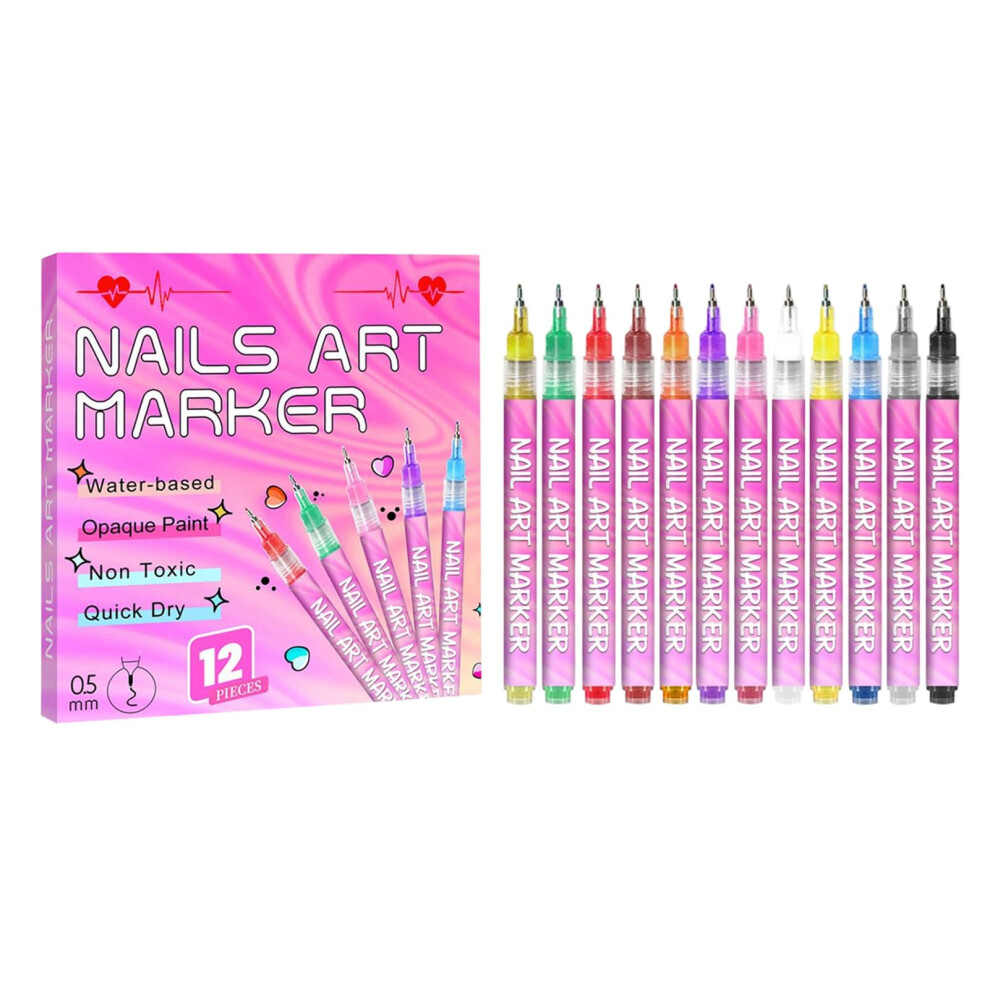 Nail Art Pens with Precision Tip Control, FastDrying Nail Polish Pens for Detailed Salon Designs