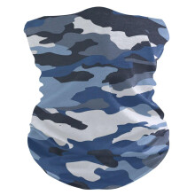 Blue Camouflage Neck Gaiter for Men UV Protection Face Mask Breathable Moisture Wicking Outdoor Wear