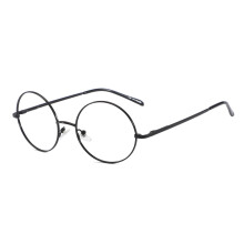 Retro Round Reading Glasses +1.25 Black Metal Frame Spring Hinge Unisex Vintage Lightweight