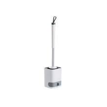 Toilet Brush Set Wall Mounted TPR Deep Cleaning Head with Drainage Drawer and Long Handle Holder