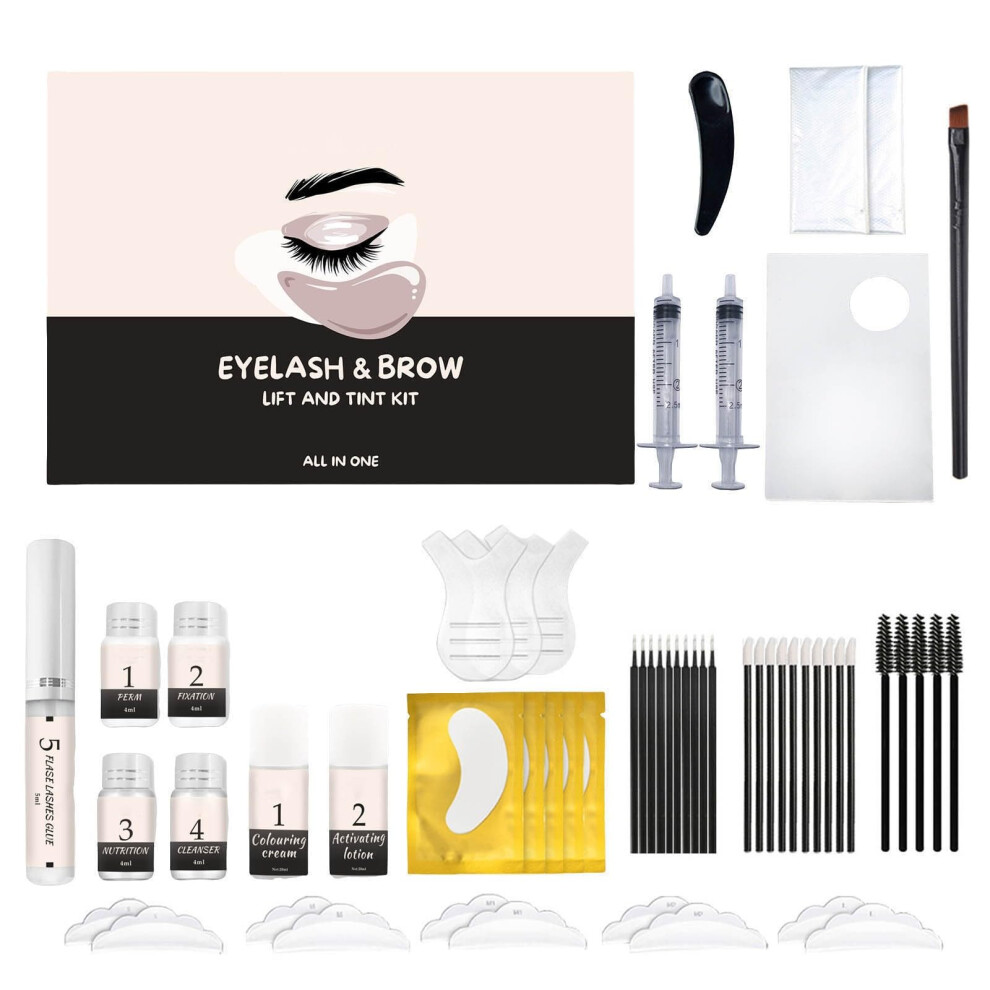 Black Professional Lash Lift And Tint Kit With Deep Tint, Easy Home Use, LongâLasting SalonâGrade Curl