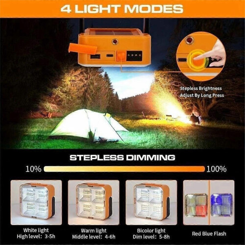 (Grey) Mini Solar Rechargeable Multifunctional Searchlight, Outdoor Portable LED 1