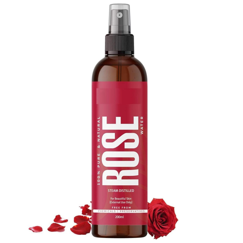 Rose Water Toner Hydrating Facial Mist Spray 200ml Alcohol Natural Rose for Oily Skin