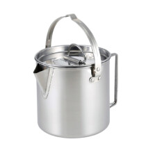 Camping Cookware Stainless Steel Camping Kettle with Heat‑Insulated Handle and Easy Clean Interior