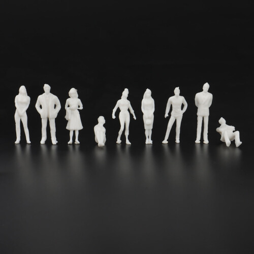 Hvide plastikmodelfigurer til togsæt, 3,5 cm, 10 stk. 1