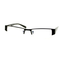 Rectangular Half Rim Reading Glasses +1.75 Black Spring Hinge Lightweight Design for Men and Women
