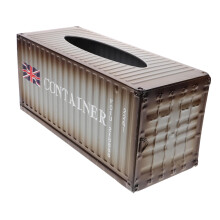 Industrial Tissue Box Holder Vintage Metal Cover for Home Decor Living Room Office Table
