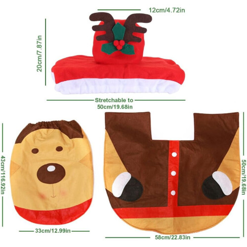 Christmas Toilet Set with Rug and Covers 2