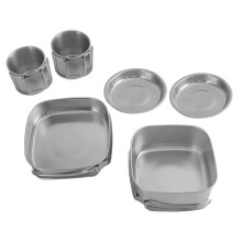Camping Cookware Set Stainless Steel Pot and Pan Lightweight Compact Outdoor Cooking for Hiking