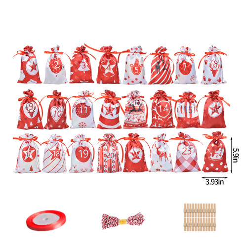 Pungi calendar Advent de Crăciun, pachet de 24 2