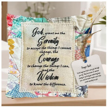 Handmade Pocket Prayer Quilt with Cross Inside, Mini Vintage Colorful Squares, Encouragement Gift (Color L)