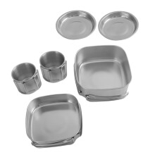 Camping Cookware Set Stainless Steel Cookware Kit Lightweight Durable Easy Clean for Hiking and Picnic