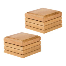 2pcs EcoFriendly Bamboo Soap Dish Set, Quick Drainage Soap Holder for Bathroom Sink