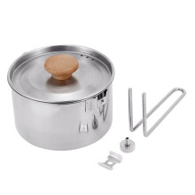 304 Stainless Steel Collapsible Camping Kettle and Cooking Pot with Storage Bag for Hiking