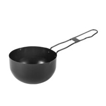 Camping Cookware Set with SpillResistant Deep Oil Frying Pot and Compact 11.6 cm Travel Spoon Black