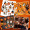 Træ Halloween ornamenter sæt Vintage 36 dele 4
