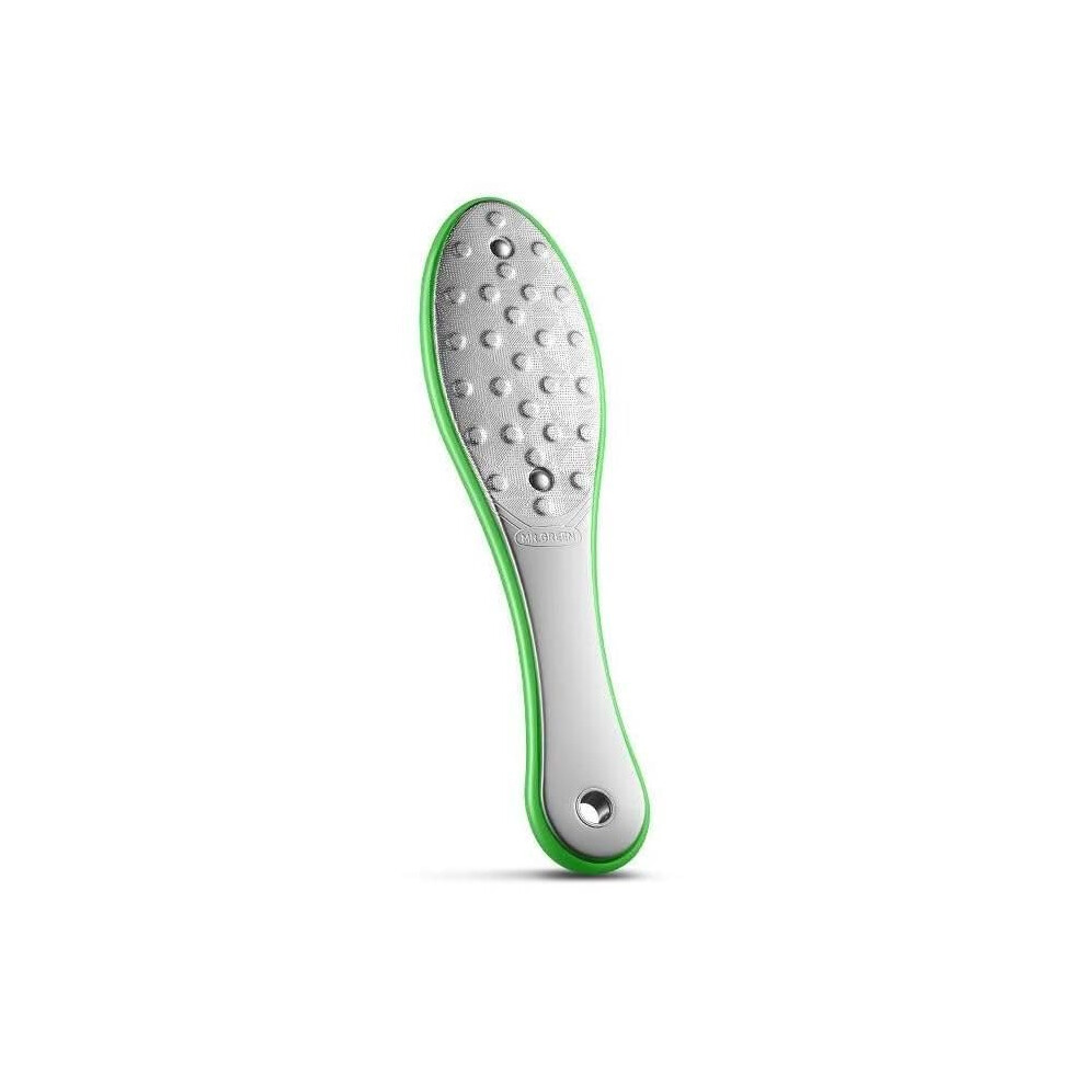 Green Professional Dual Sided Stainless Steel Foot File Pedicure Foot Rasp For Callus Removal