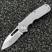 Titanium Folding Knife with Smooth Action, Stone Washed Finish, Compact EDC Pocket Knife for Everyday Carry