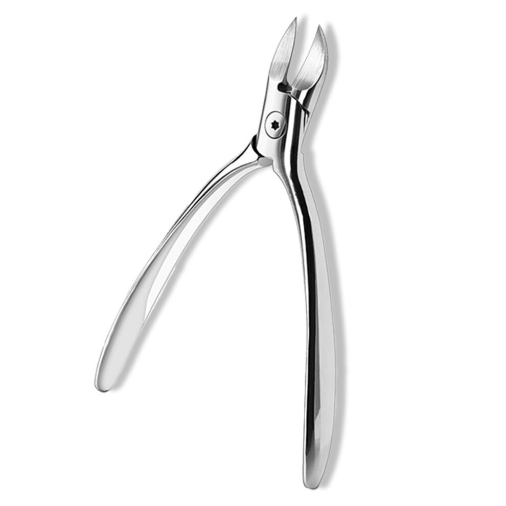Silver Toenail Clippers For Thick Nails And Ingrown Toenails, Stainless Steel Manicure Pedicure Set With Lifter And Nail File, Ergonomic Handle,