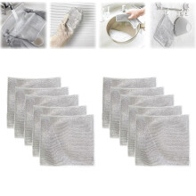 Metal Dishcloths 10 Pcs Non‑Scratch Diamond Weave Wire Scrubber Cloth for Kitchen Cleaning 2024