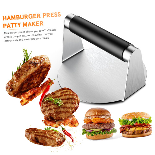 Burger Press Non Stick Surface Manual Hamburger Patty Press for Griddle with Ergonomic Grip 1