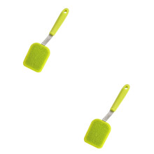 2pcs Food Grade Silicone Dish Scrubber with Handle Non‑Scratch Brush for Pots and Pans Cleaning Green