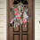 Portable Easter Rabbit Wreath for Front Door or Wall Spring Decors with 4