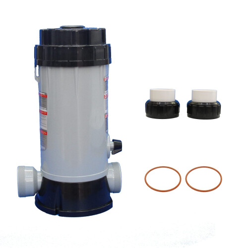 CL200 Inline Pool Automatic Chlorinator Feeder with Quick Connect Unions, Compatible Replacement for Hayward Chlorinator 1