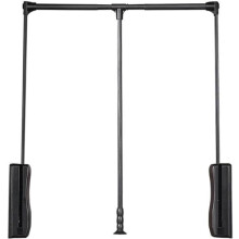 Heavy Duty Pull Down Closet Rod with Soft , Adjustable Length Design, Space Saving Black Wardrobe Lift