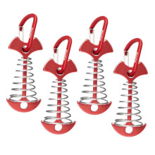 Aluminum Alloy Tent Hooks with Retractable Spring Clamp, Fishbone Camping Pegs for Secure Outdoor Setup