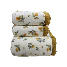 Soft Velvet Bath Towels Set 3 Pack Coral Fleece Quick Dry White Lily Towels for Home and Gym