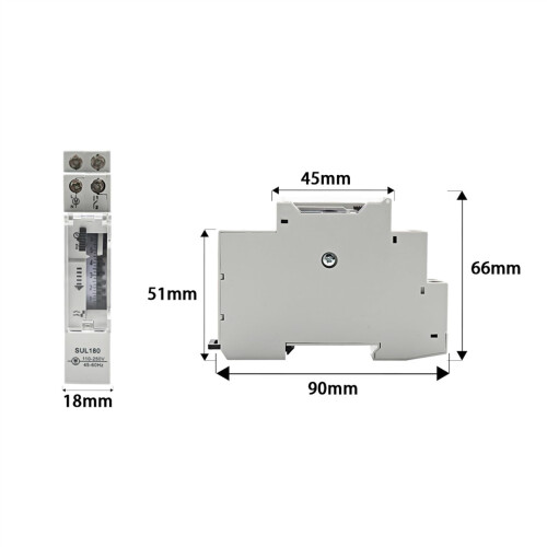 SUL180A Electromechanical Relay 24V DC Programmable DIN Rail Timer Switch with Reliable Current Switching 1